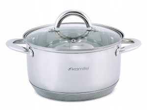 Garnek ze stali nierdzewnej ze szklaną pokrywką 6,0L