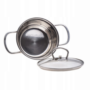 GARNEK GARNUSZEK Z POKRYWKĄ STALOWY GAZ INDUKCJA KAMILLE