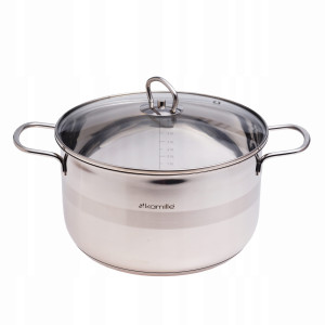 GARNEK Z POKRYWKĄ STALOWY GAZ INDUKCJA KAMILLE