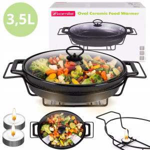 Naczynie żaroodporne ceramiczne waza z podgrzewaczem 3,5l