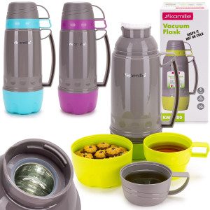 TERMOS BIDON BUTELKA KUBEK TERMICZNY SZKLANY WKŁAD 1000 ml KAMILLE