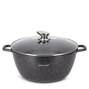 Duży garnek gar na inducję marmurowy 8L z pokrywką