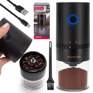 Młynek do kawy elektryczny bezprzewodowy żarnowy USB