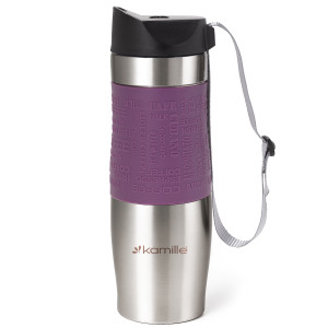 Kubek termiczny z antypoślizgową nakładką "Coffe" 480ml