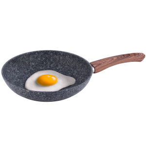 Solidna patelnia granitowa imitacja drewna 24cm