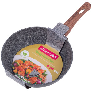Patelnia granitowa głęboka, wok 24cm