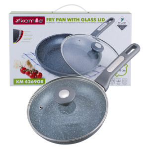 Patelnia granitowa 20cm z pokrywką