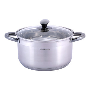 Garnek stalowy 5,0L z pokrywką