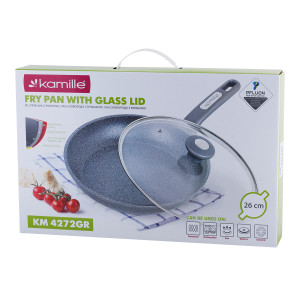 Patelnia granitowa 26cm z pokrywką