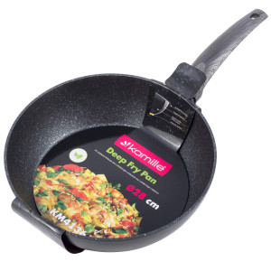 Patelnia marmurowa solidna głęboka, wok 28 cm