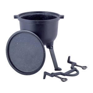 Kociołek garnek żeliwny myśliwski z powłoką marmurkową 7L