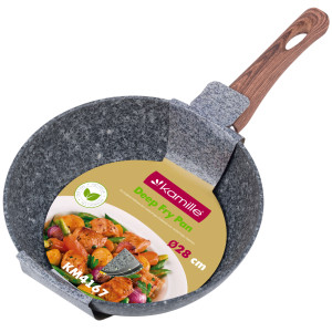 Patelnia granitowa głęboka, wok 28cm