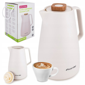 Termos konferencyjny biały ze szklanym wkładem 1L