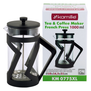 Szklany zaparzacz french press do herbaty, kawy 1L