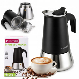 Kawiarka ciśnieniowa stalowa zaparzacz do kawy espresso 300 ml Kamille