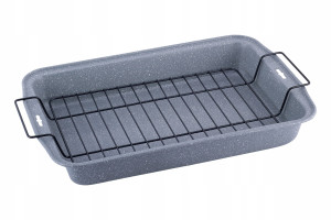 Brytfanna, forma do pieczenia z rusztem z powłoką marmurkową