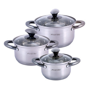 Zestaw komplet garnków ze stali nierdzewnej 6el.