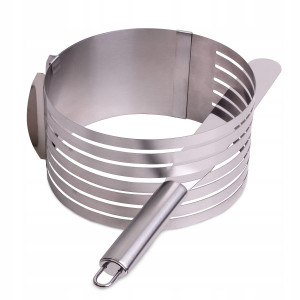 Obręcz regulowana do cięcia ciast, biszkoptu + nóż