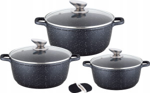 Komplet garnków marmurkowych 6el.