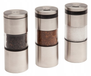 Zestaw, komplet 3szt. młynek + 2 pojemniki z magnesem