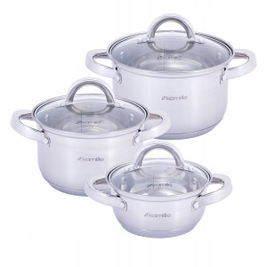 Zestaw komplet garnków ze stali nierdzewnej 6el.