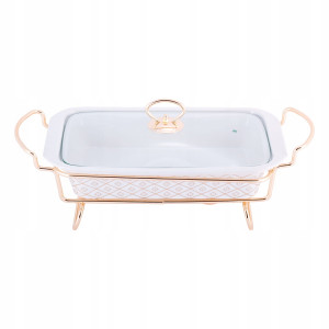 Eleganckie żaroodporne naczynie z podgrzewaczem 1,3L