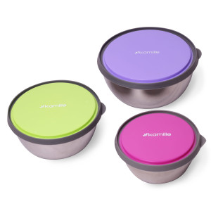 Zestaw misek ze stali nierdzewnej z pokrywkami 6 el.