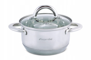 Garnek ze stali nierdzewnej ze szklaną pokrywką 1,7L