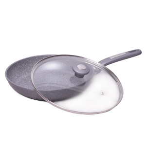 Patelnia granitowa 28cm z pokrywką