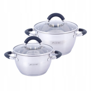 Nowoczesny komplet zestaw garnków ze stali 4el.