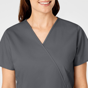 WonderWORK Women's Mock Wrap Top (Colours: Pewter, Clothing Size: L)