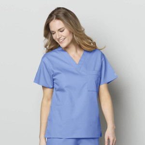 WonderWORK Unisex V-Neck Top Sale (Colours: Ceil Blue, Clothing Size: L)