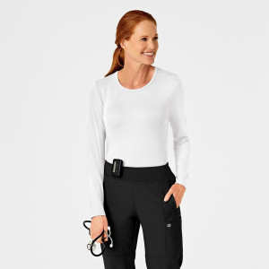 Layers Silky Long Sleeve Top Sale (Colours: White, Clothing Size: XS)