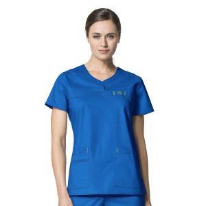 WonderFLEX Women's Patience Curved Notch Neck Top (Colours: Royal Blue, Clothing Size: L)