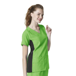 Four Stretch Women's Mock Wrap Top (Colours: Lime, Clothing Size: M)
