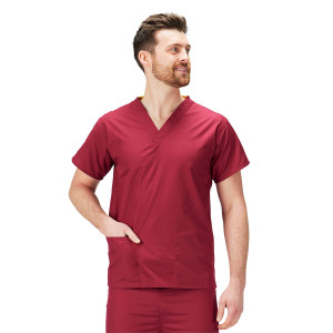 Essentials Unisex Scrub Top (Colours: Raspberry, Clothing Size: 4XL)