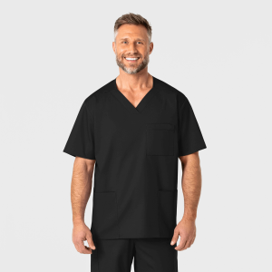 WonderWORK Men's V-Neck Top By Special Order (Colours: Black, Clothing Size: XL)