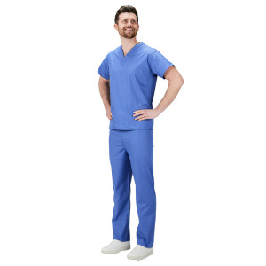 Essentials Unisex Scrub Sets (Colours: Mid Blue, Clothing Size: S)