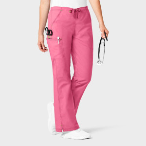 WonderFLEX Women's Grace Flare Leg Trousers (Colours: Papaya, Clothing Size: L, Leg length: Regular 78cm)