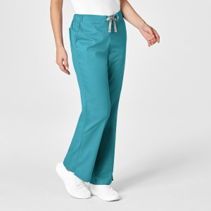 WonderWORK Women's Flare Leg Trousers (Colours: Teal, Clothing Size: S, Leg length: Regular 78cm)
