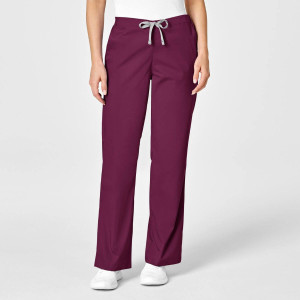 WonderWORK Women's Flare Leg Trousers (Colours: Wine, Clothing Size: XS, Leg length: Regular 78cm)