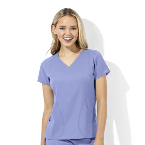 WonderTECH Women's V-Neck Top (Colours: Ceil Blue, Clothing Size: XL)