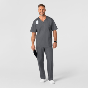 WonderWORK Men's V-Neck Top By Special Order (Colours: Pewter, Clothing Size: M)