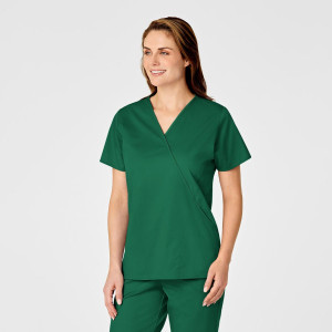 WonderWORK Women's Mock Wrap Top (Colours: Hunter Green, Clothing Size: XS)
