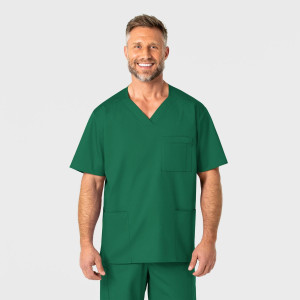 WonderWORK Men's V-Neck Top By Special Order (Colours: Hunter Green, Clothing Size: L)