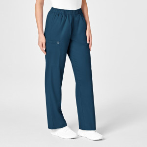 WonderWORK Women's Pull-On Cargo Trousers By Special Order (Colours: Caribbean Blue, Clothing Size: L, Leg length: Regular 79cm)
