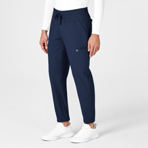 W123 Men's Cargo Jogger Trousers Sale (Colours: Navy, Clothing Size: L, Leg length: Tall 83cm)