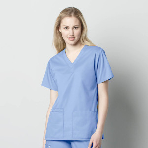 WonderWORK Women's V-Neck Top Sale (Colours: Ceil Blue, Clothing Size: M)