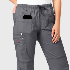WonderFLEX Women's Faith Cargo Trousers (Colours: Pewter, Clothing Size: XS, Leg length: Regular 78cm)