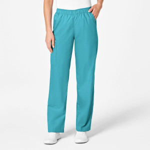 WonderWORK Women's Pull-On Cargo Trousers (Colours: Teal, Clothing Size: XS)